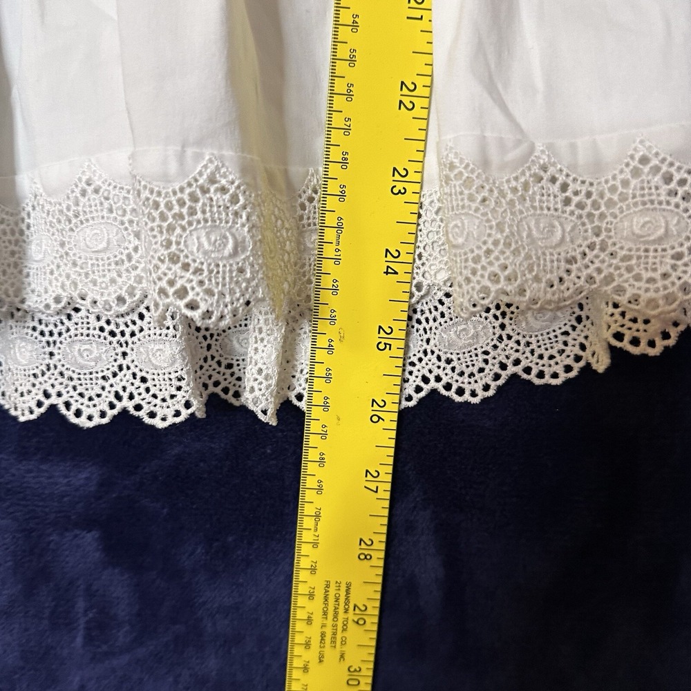 Flavio Castellani Italian White Lace Long Sleeve Dress US size 2 Italy Size 38 - Picture 14 of 16